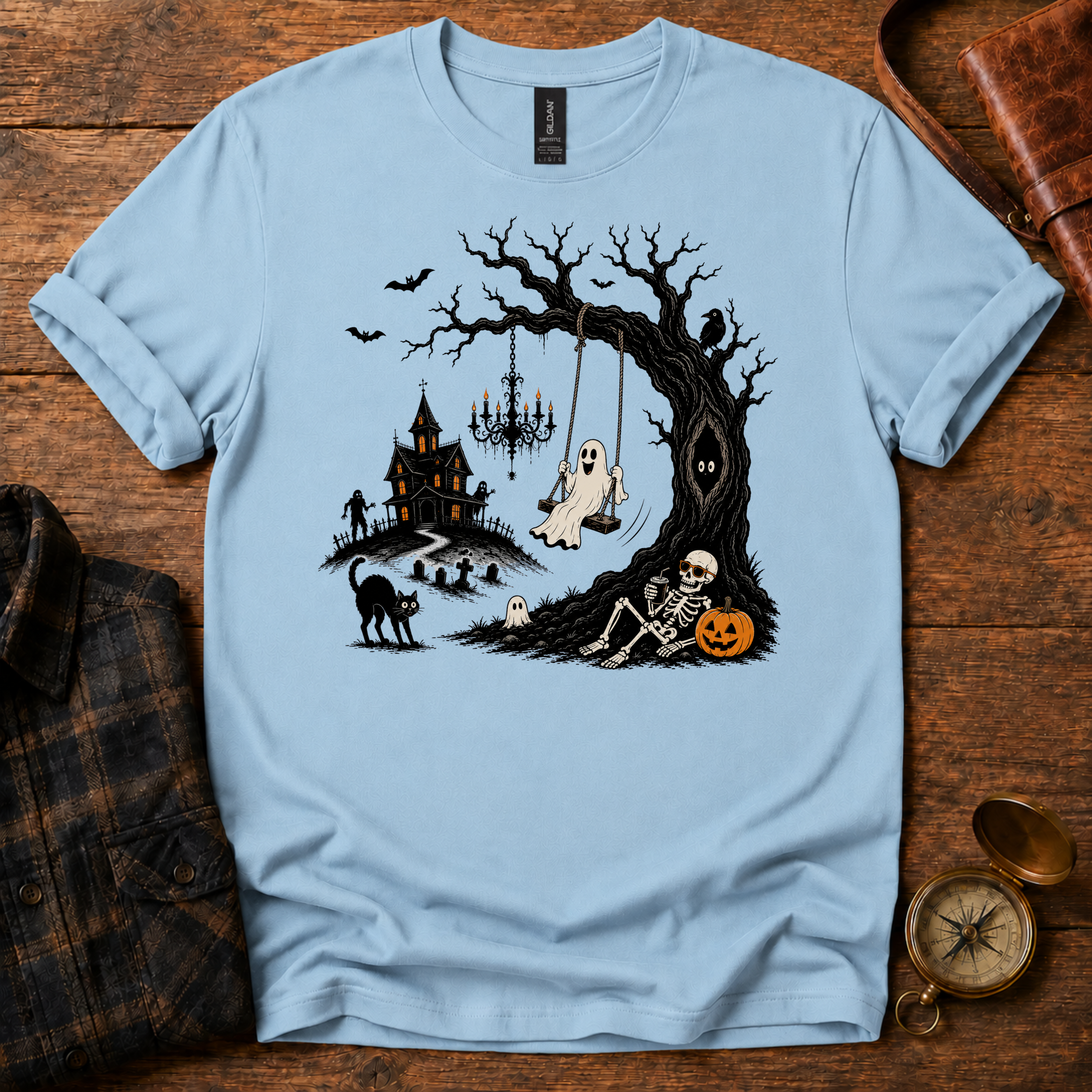 Ghost Swing Halloween T-Shirt