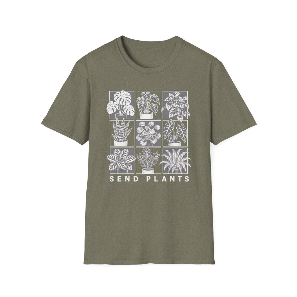 Send Plants T-Shirt Botanical Grid Plant Lover Tee