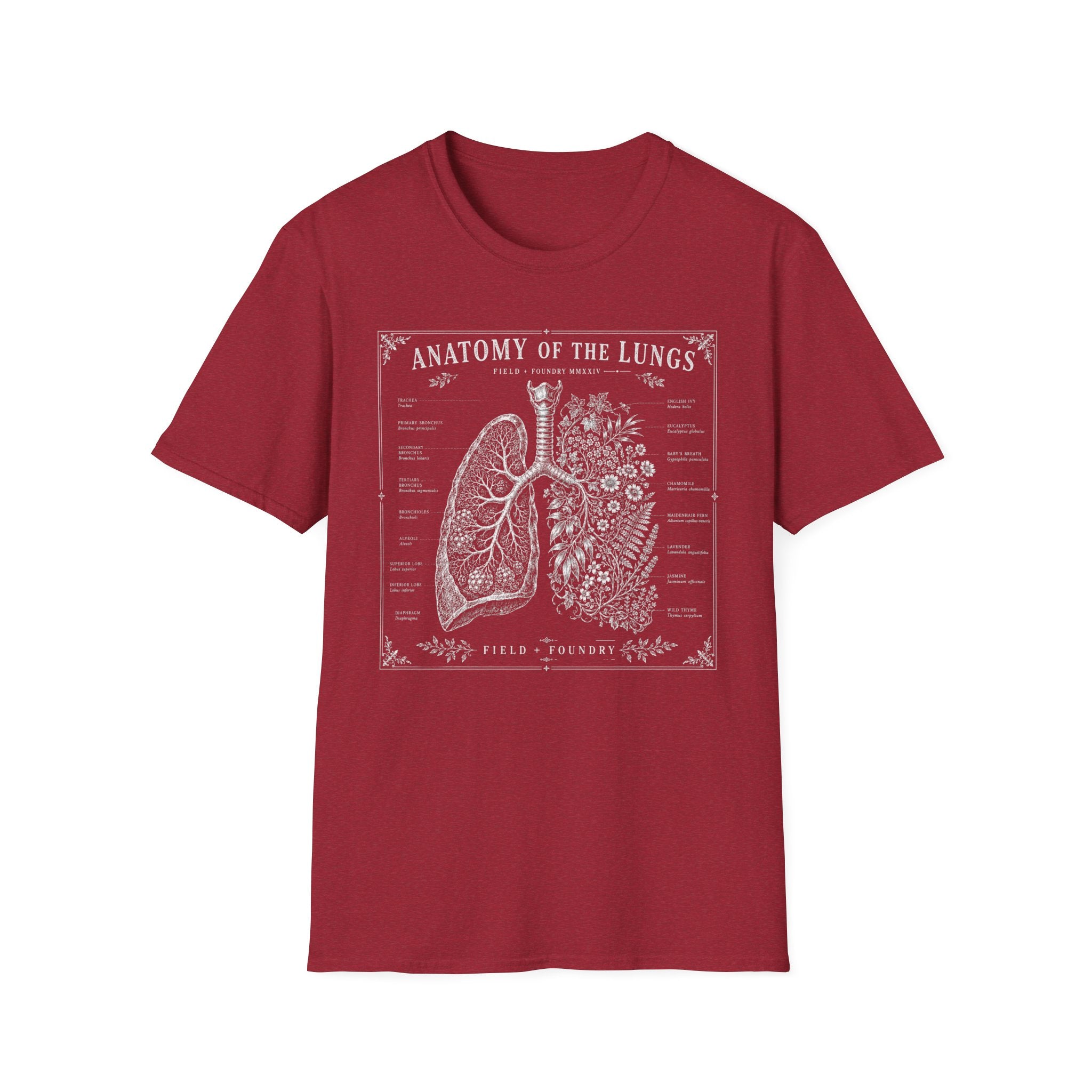Anatomy of the Lungs T-Shirt — Vintage Medical Diagram Tee