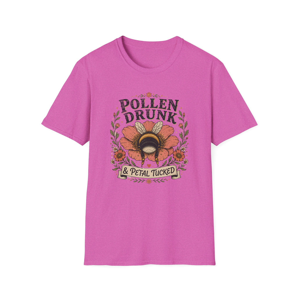 T-Shirt 'Pollen Drunk' Floral Bee Tee (Gardener Plant Mom Gift)