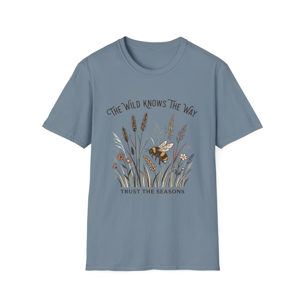 The Wild Knows The Way Tee — Floral Bee Nature Graphic T-Shirt