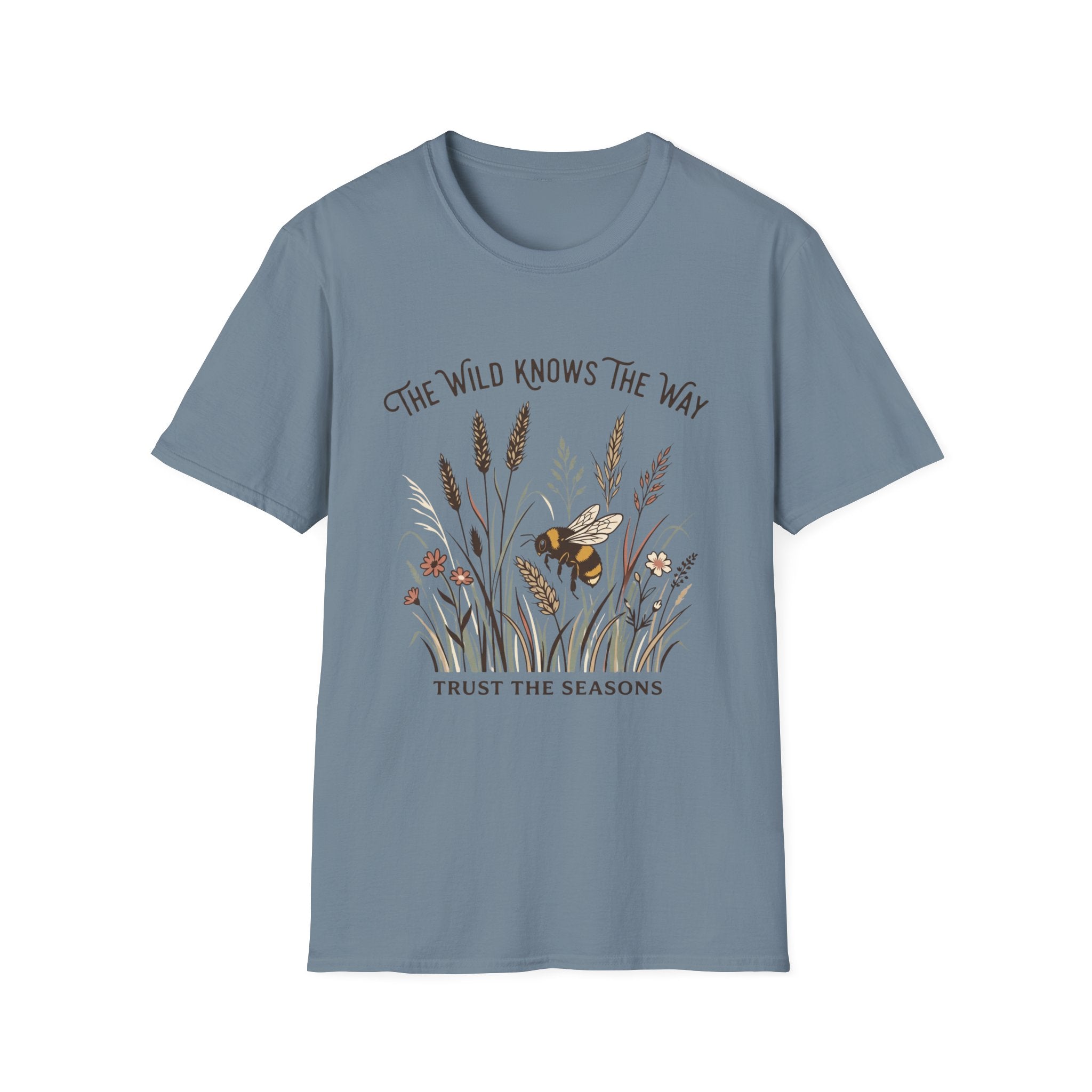 The Wild Knows The Way Tee — Floral Bee Nature Graphic T-Shirt