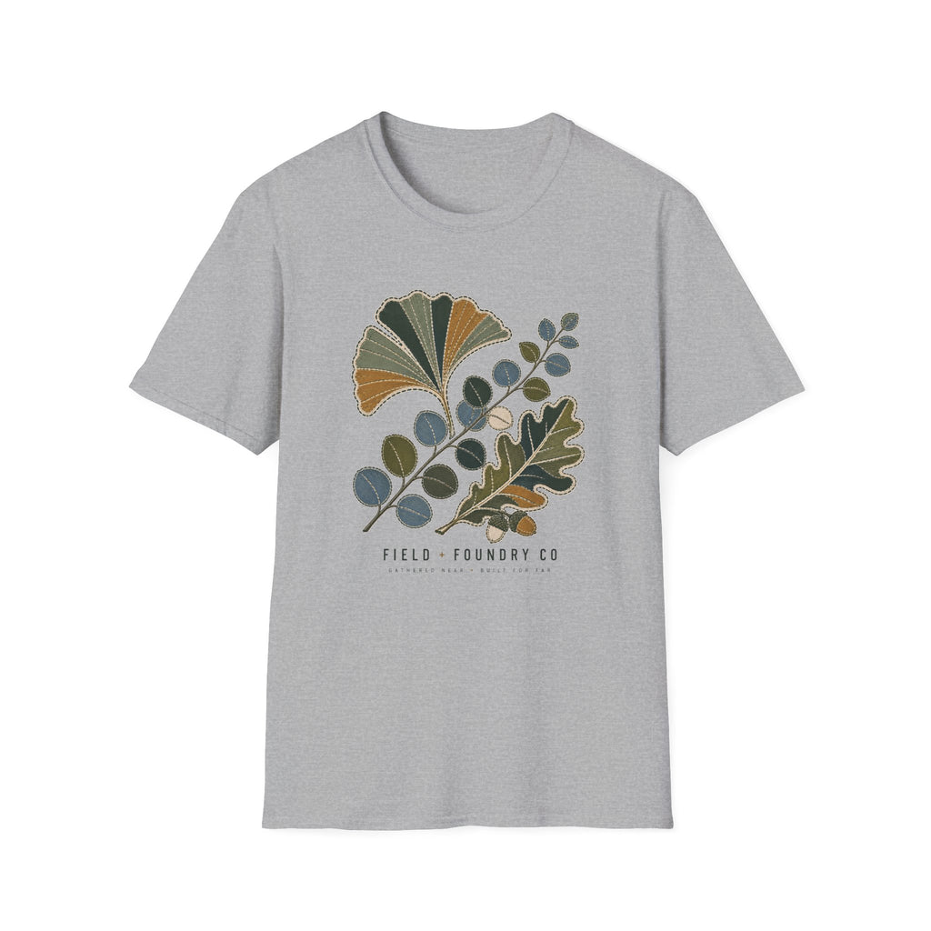 Embroidered Leaf Graphic T-Shirt
