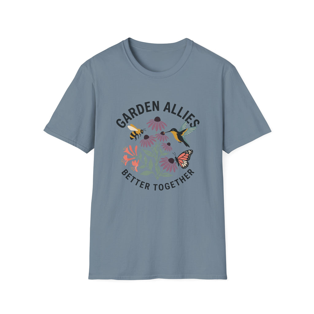 Garden Allies T-Shirt — "Garden Allies: Better Together" Floral Pollinator Tee
