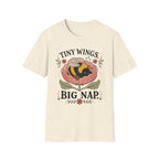 Tiny Wings Big Nap T-Shirt — Cute Bee Floral Graphic Tee