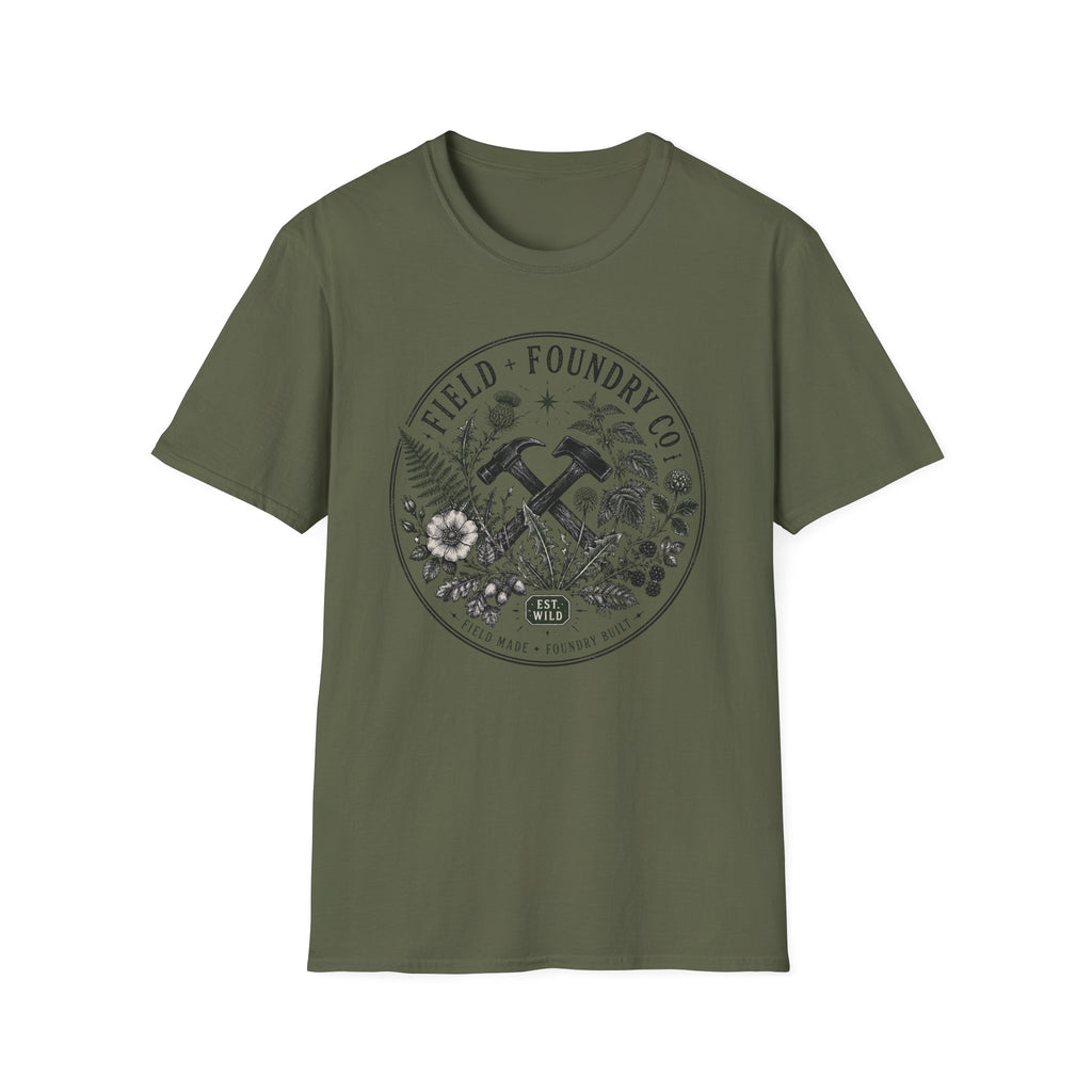 Field + Foundry Co. Floral Hammer T-Shirt Vintage Botanical Workwear