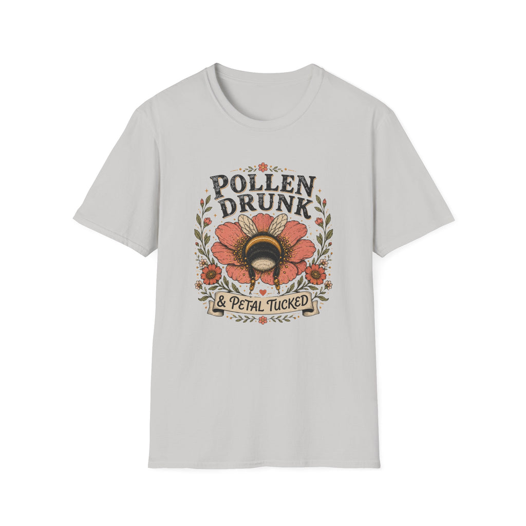 T-Shirt 'Pollen Drunk' Floral Bee Tee (Gardener Plant Mom Gift)
