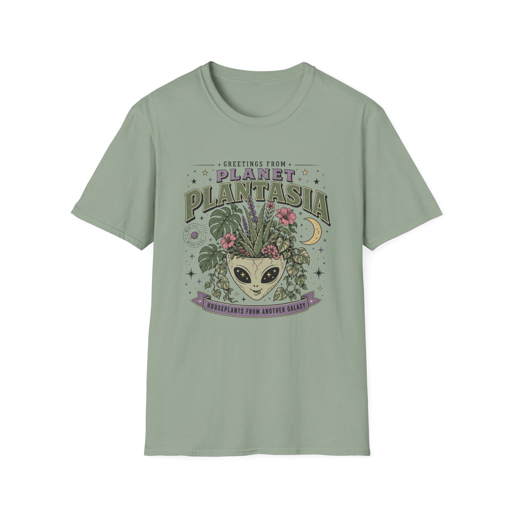 Planet Plantasia T-Shirt "Greetings from Planet Plantasia" Botanical Alien Graphic Tee