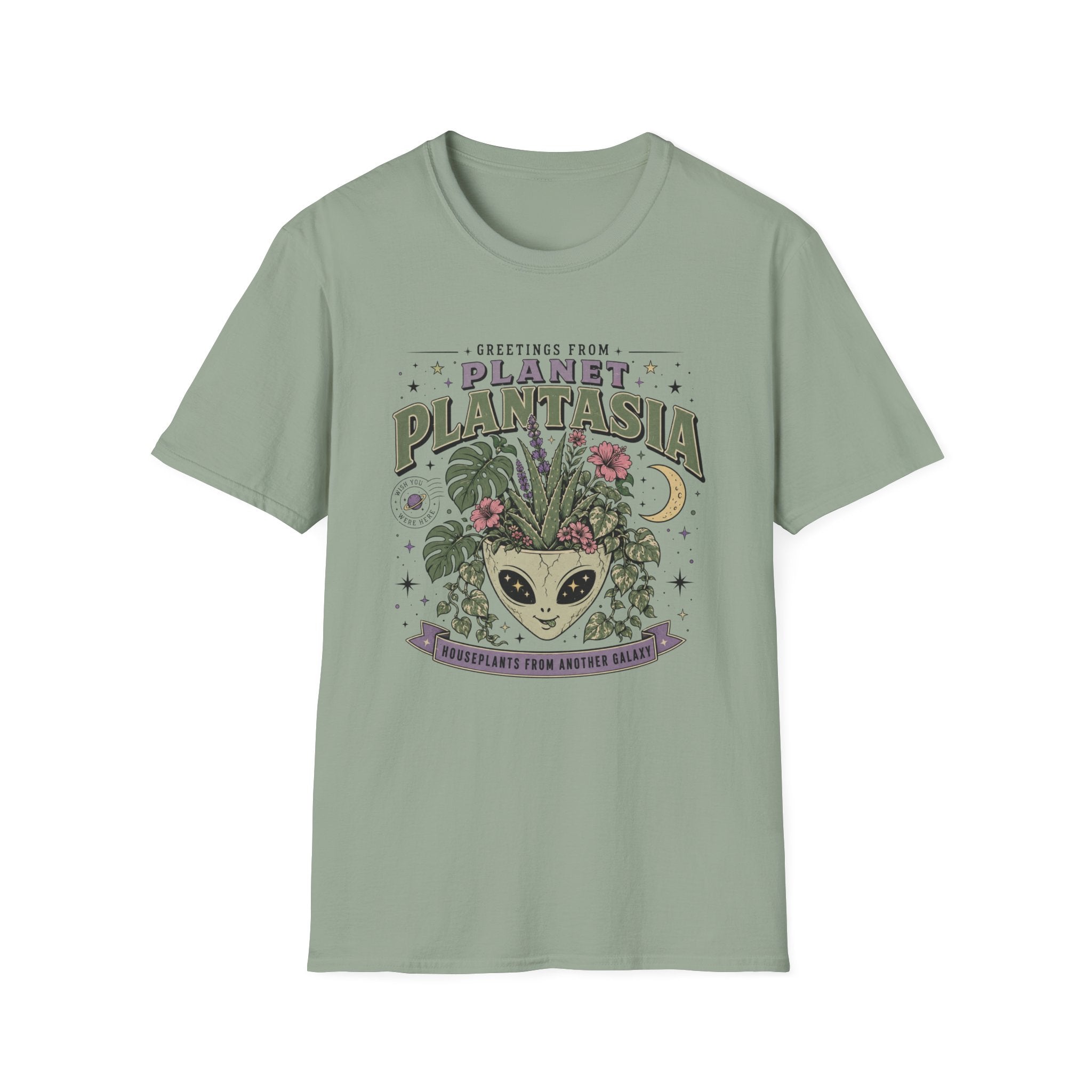 Planet Plantasia T-Shirt "Greetings from Planet Plantasia" Botanical Alien Graphic Tee