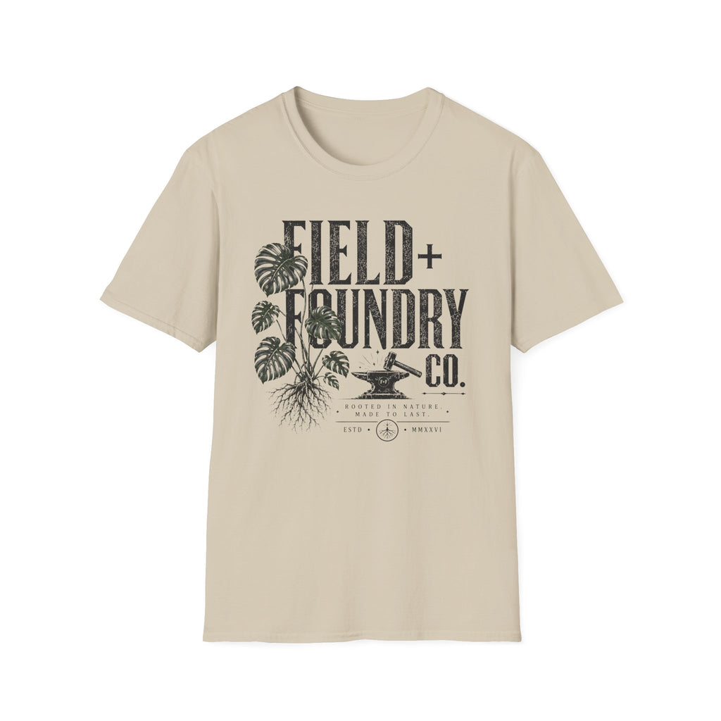 Field + Foundry Co. Vintage Logo T-Shirt Botanical Graphic Tee