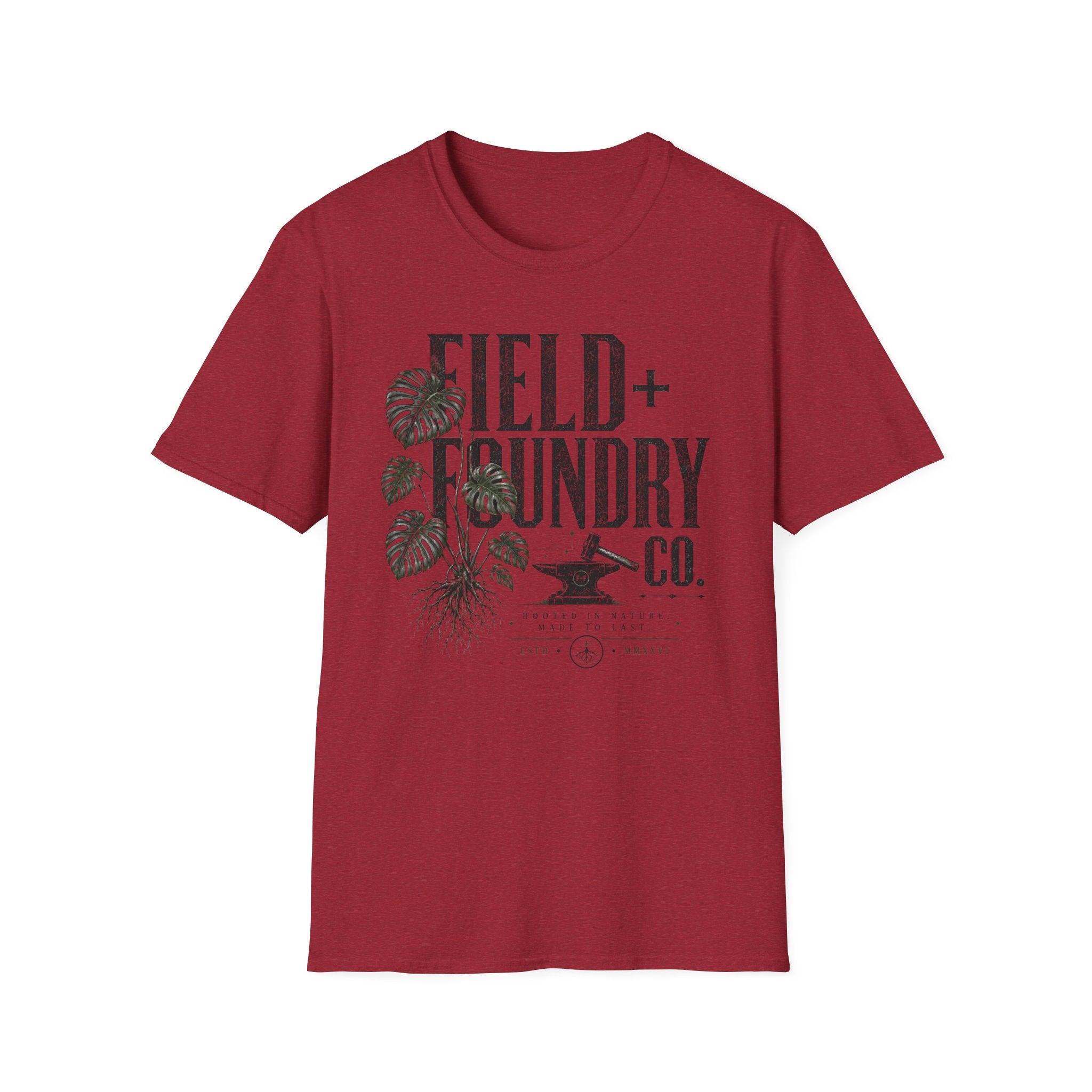 Field + Foundry Co. Vintage Logo T-Shirt Botanical Graphic Tee