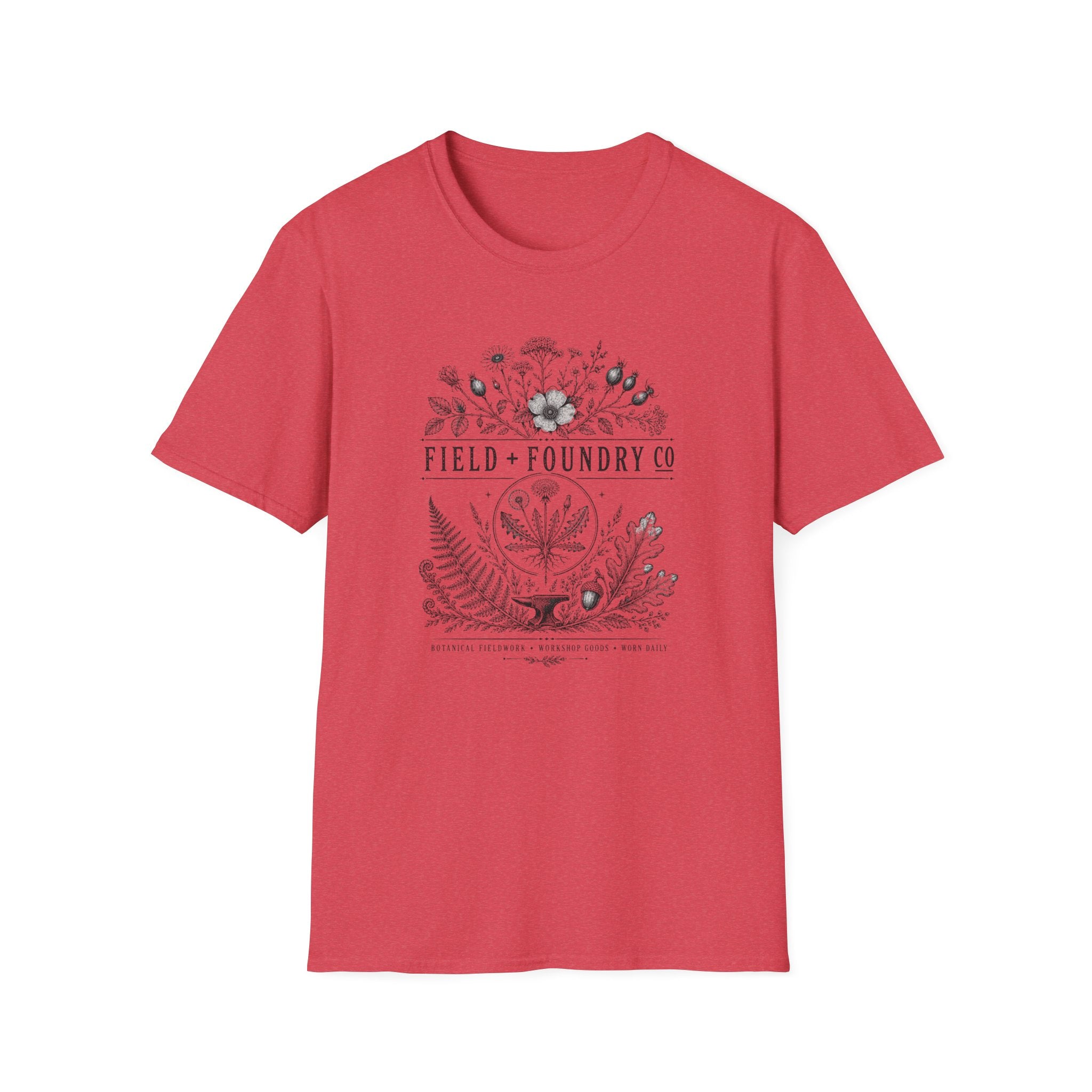 Field + Foundry Co Floral T‑Shirt — Botanical Vintage Logo Tee