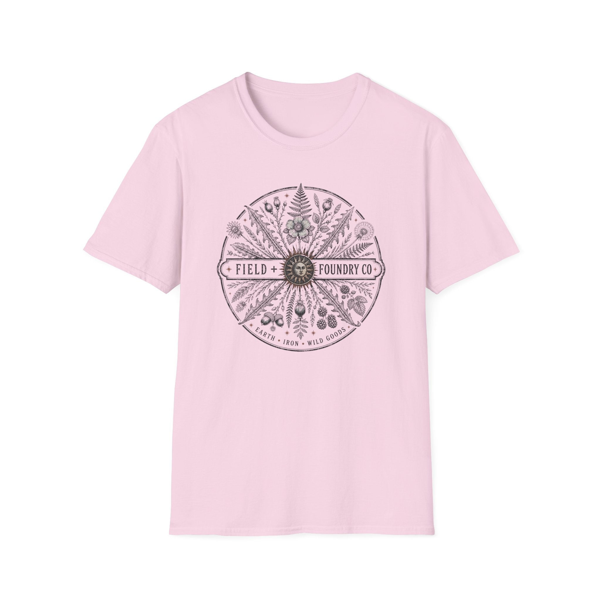 Field + Foundry Co. Botanical Compass T-Shirt  Vintage Floral Logo Tee