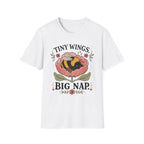 Tiny Wings Big Nap T-Shirt — Cute Bee Floral Graphic Tee