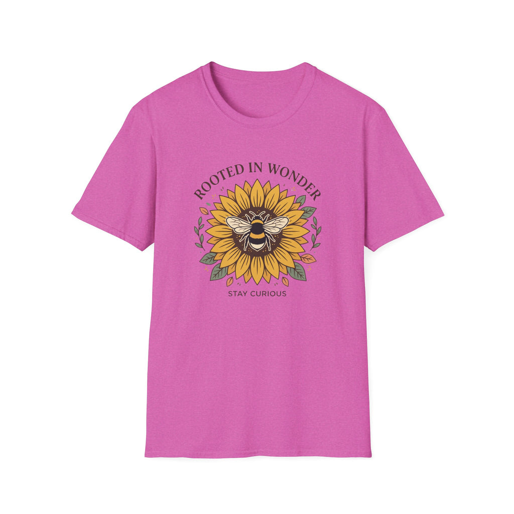 Sunflower Bee T-Shirt — "Rooted in Wonder" Botanical Graphic Tee