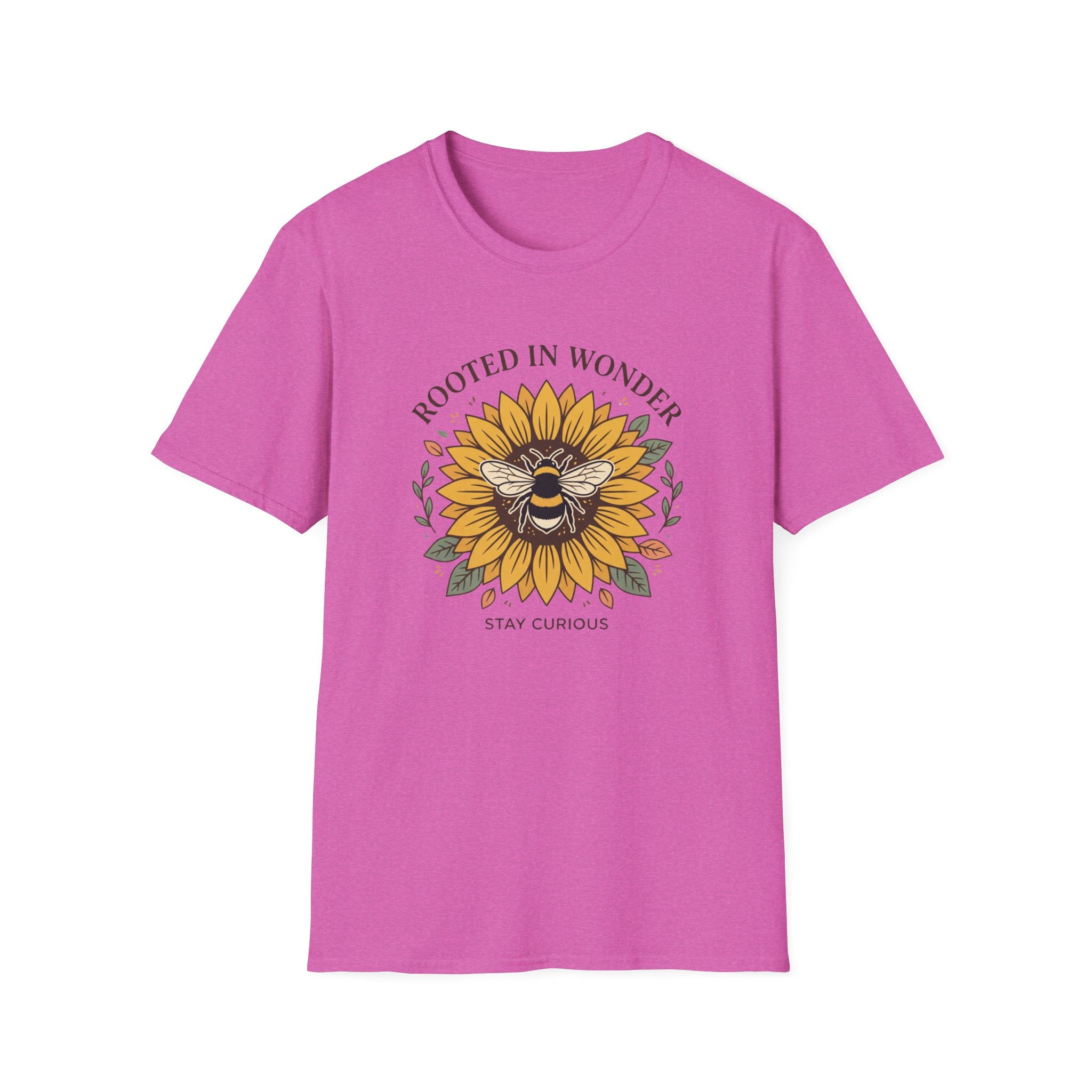 Sunflower Bee T-Shirt — "Rooted in Wonder" Botanical Graphic Tee
