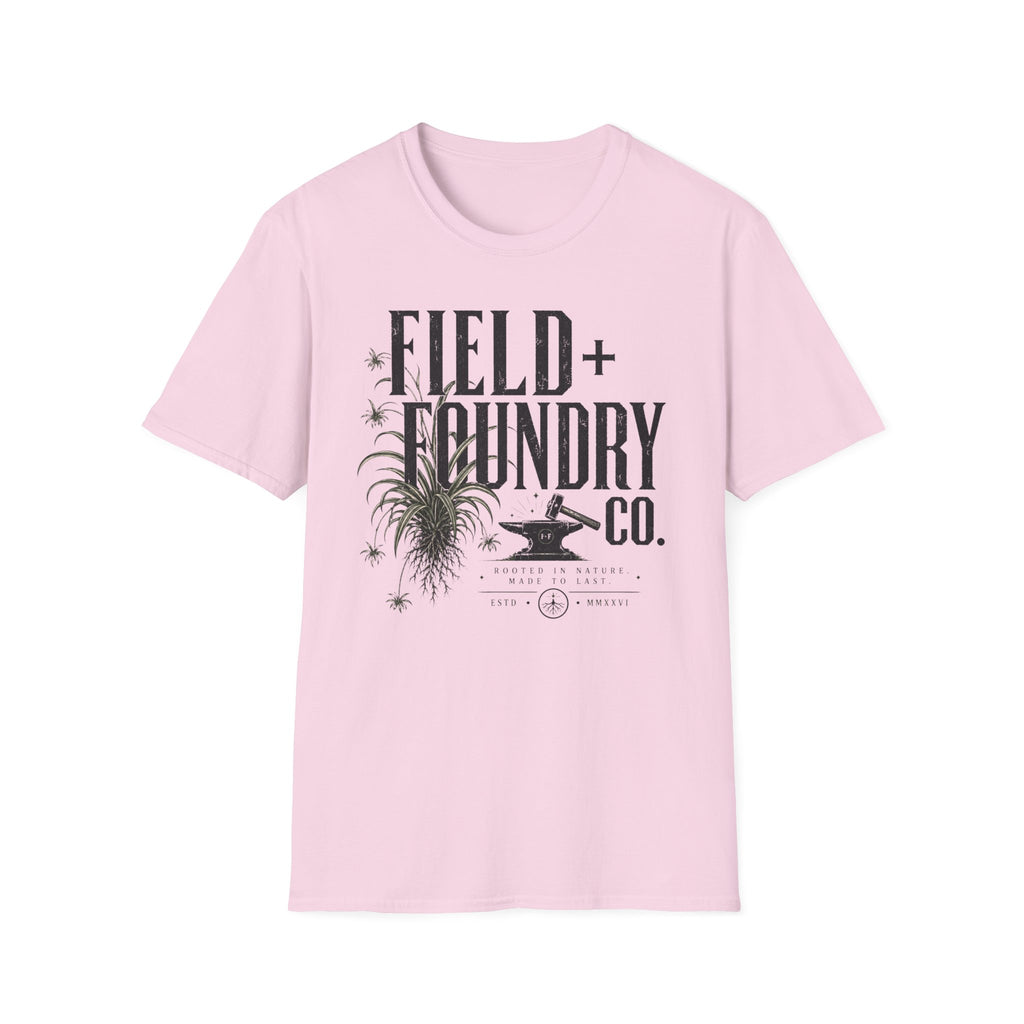 Field + Foundry Co. Vintage Logo T-Shirt Rustic Botanical Graphic Tee