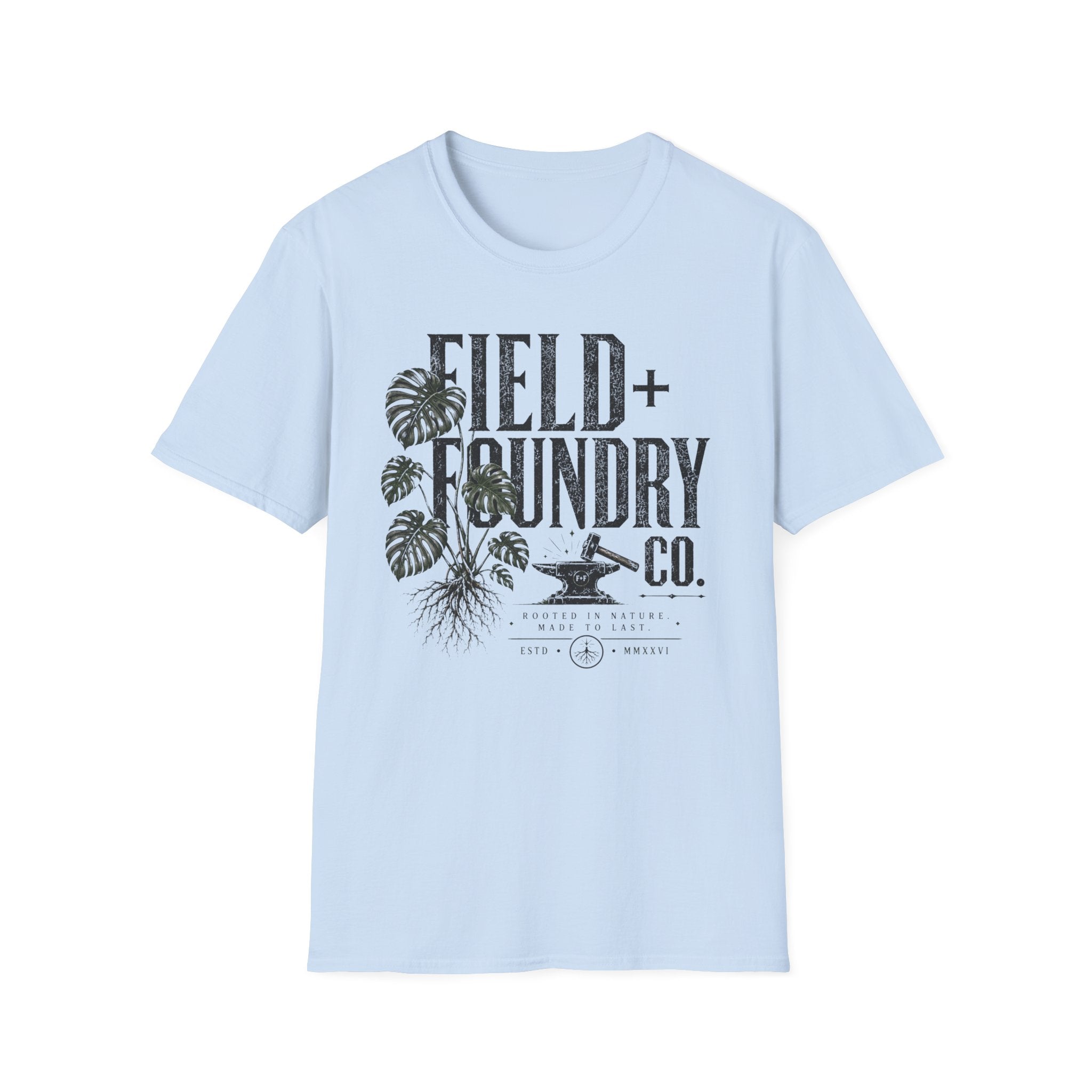 Field + Foundry Co. Vintage Logo T-Shirt Botanical Graphic Tee
