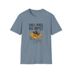 Bee Graphic T-Shirt — "Small Wings. Big Impact." Inspirational Eco Tee
