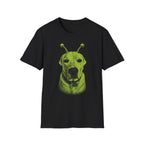 Alien Dog T-Shirt Cute Green Pup with Antennae Graphic Tee