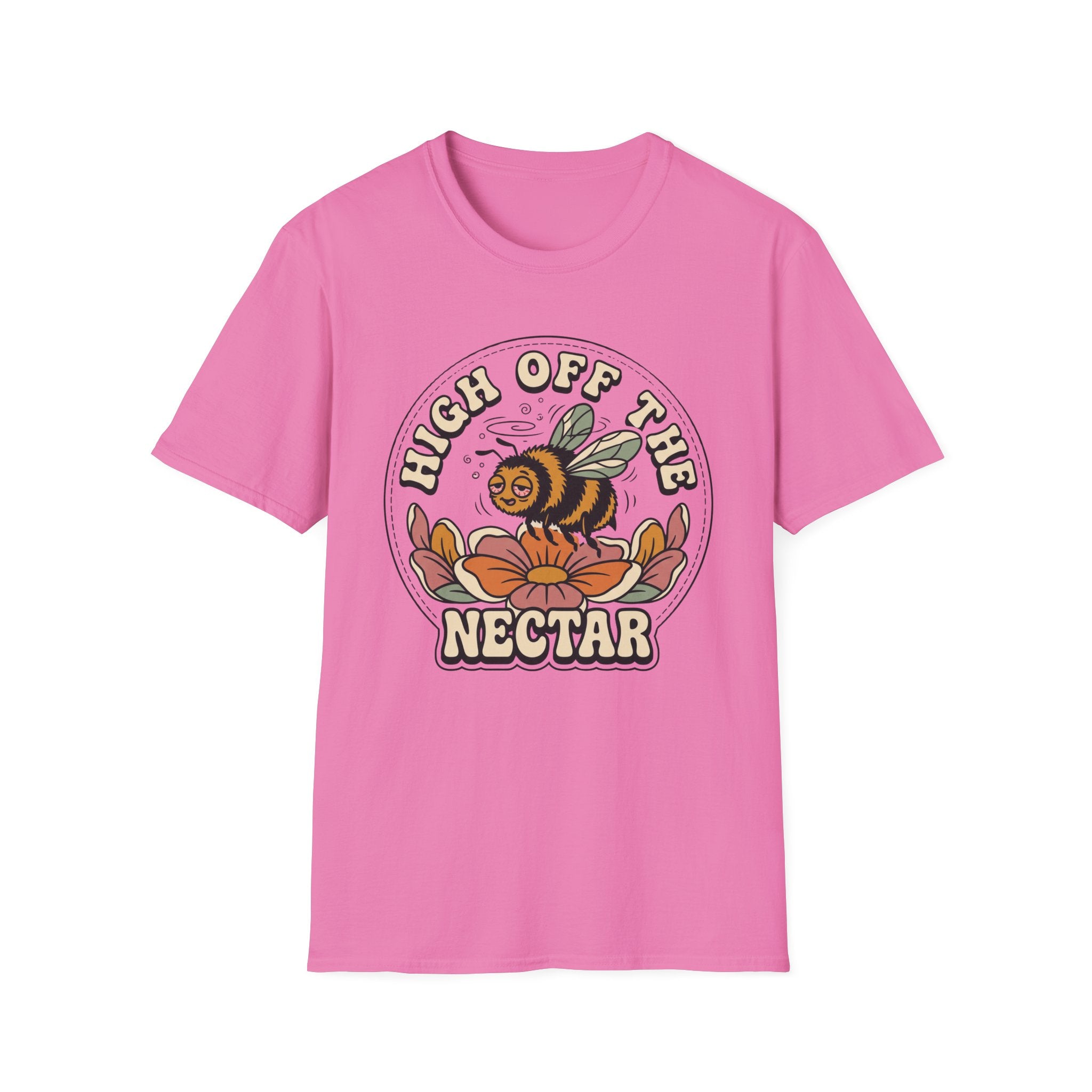T‑Shirt "High Off The Nectar" Bee Graphic Tee, Floral Vintage Vibe
