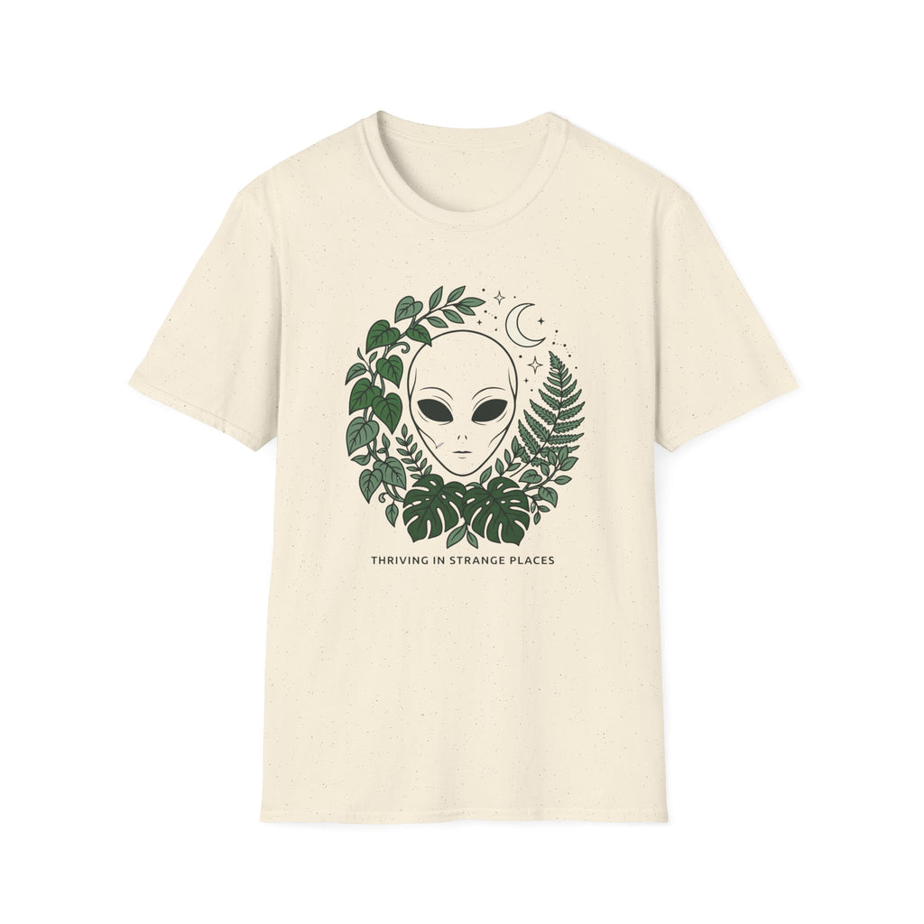 Alien Plant Lover T-Shirt  “Visiting Strange Places” Botanical UFO Tee