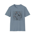 Garden Cats T‑Shirt Whimsical Botanical Illustration