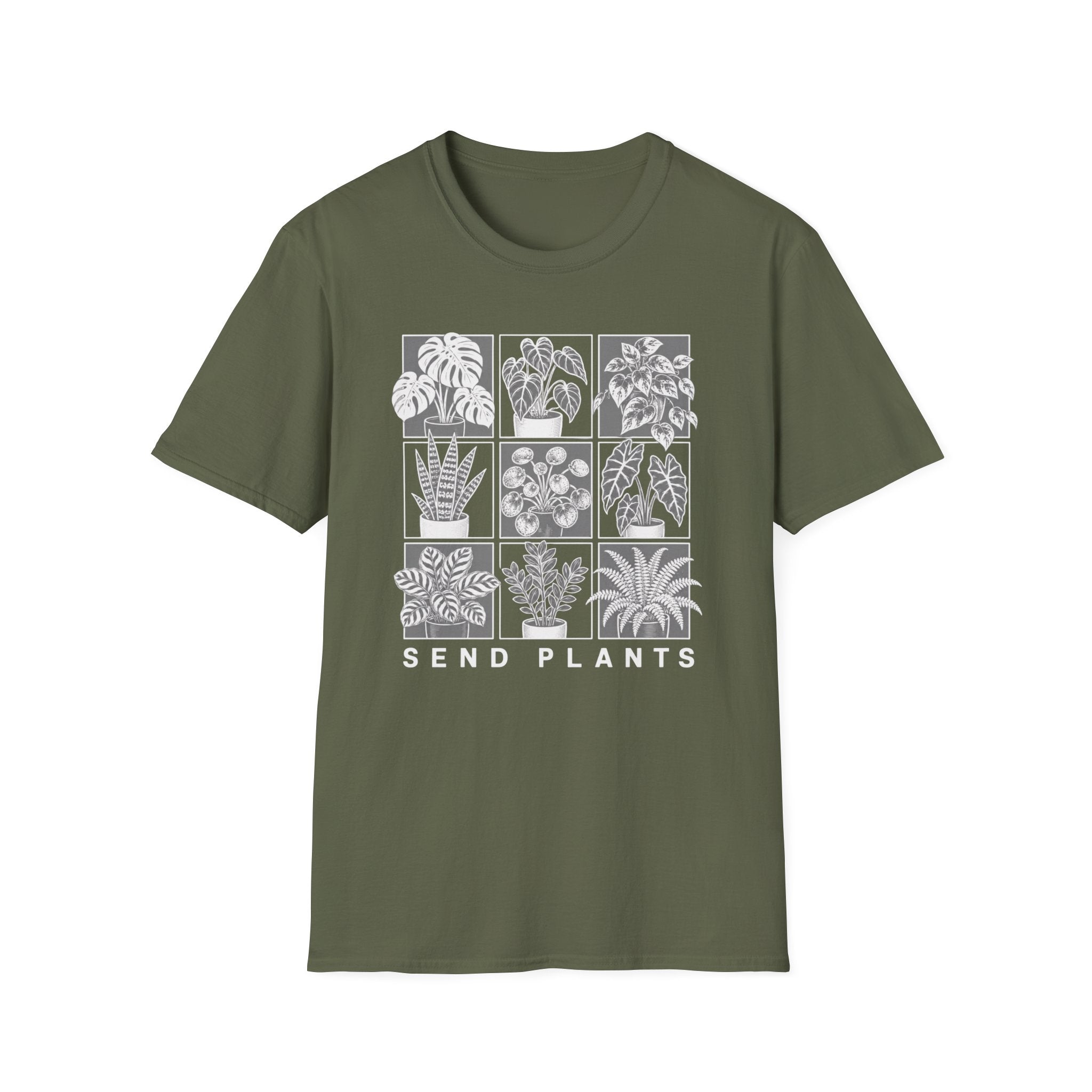 Send Plants T-Shirt Botanical Grid Plant Lover Tee