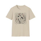 Garden Cats T‑Shirt Whimsical Botanical Illustration