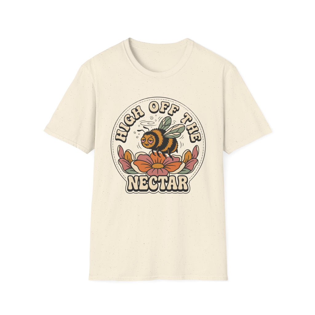 T‑Shirt "High Off The Nectar" Bee Graphic Tee, Floral Vintage Vibe