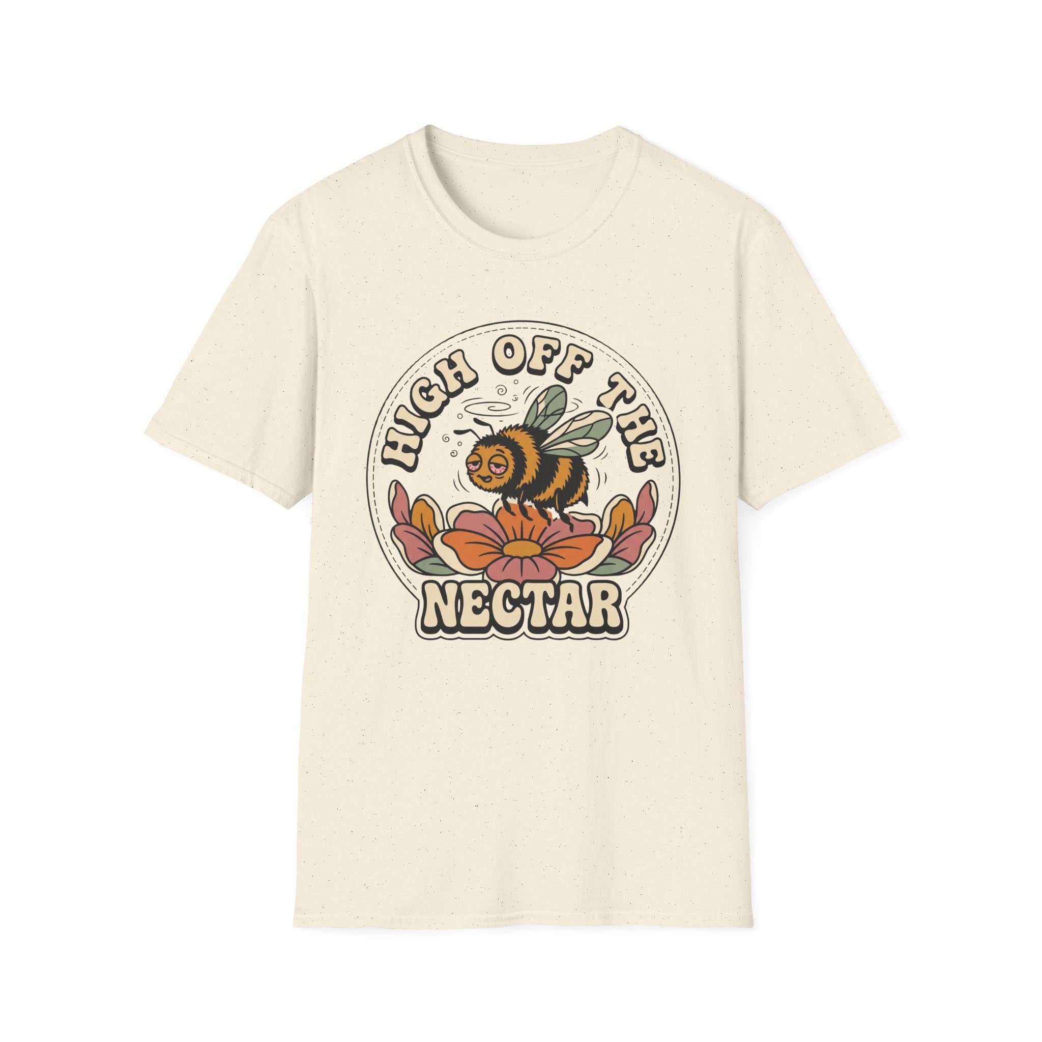 T‑Shirt "High Off The Nectar" Bee Graphic Tee, Floral Vintage Vibe