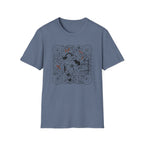 Garden Cats T‑Shirt Whimsical Botanical Illustration