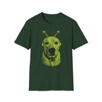 Alien Dog T-Shirt Cute Green Pup with Antennae Graphic Tee