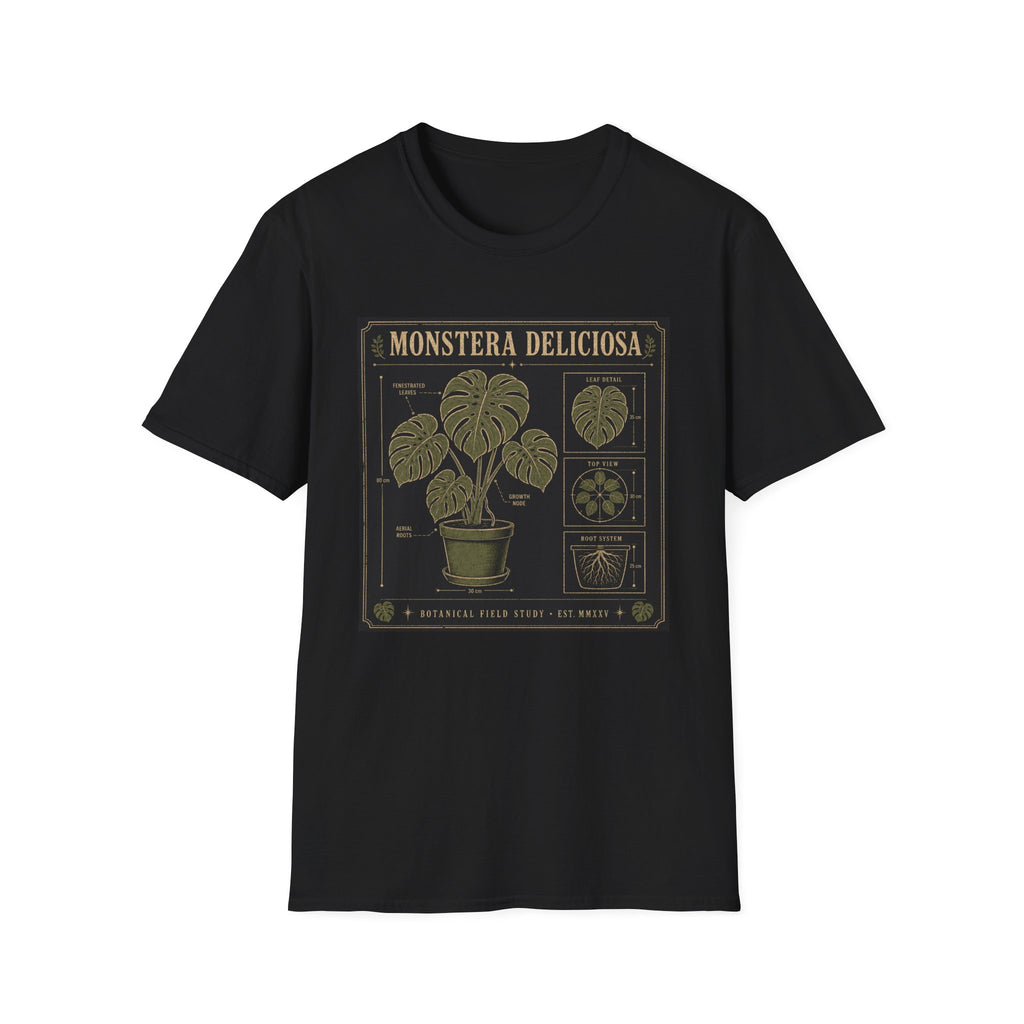 Monstera Deliciosa Plant T-Shirt — Vintage Botanical Illustration Tee
