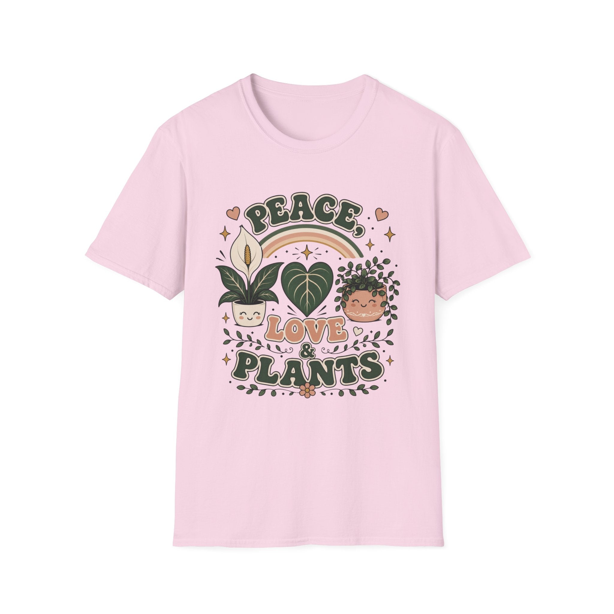Peace, Love & Plants Retro T-Shirt
