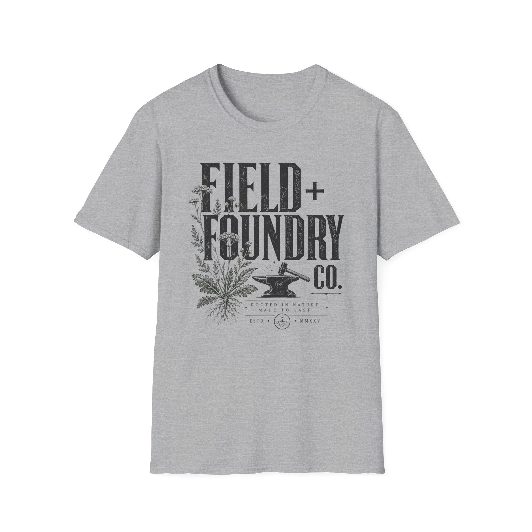 Field + Foundry T-Shirt — Vintage Botanical Logo Tee