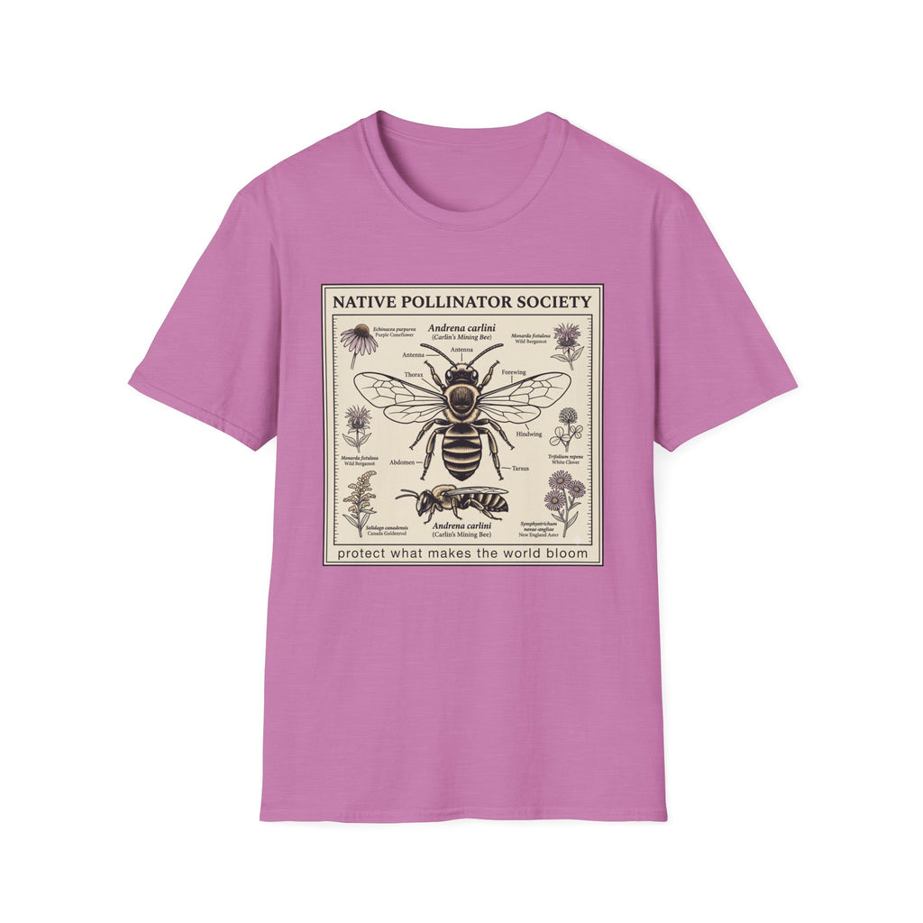 Native Pollinator Society T-Shirt — Bee & Wildflower Conservation Graphic Tee