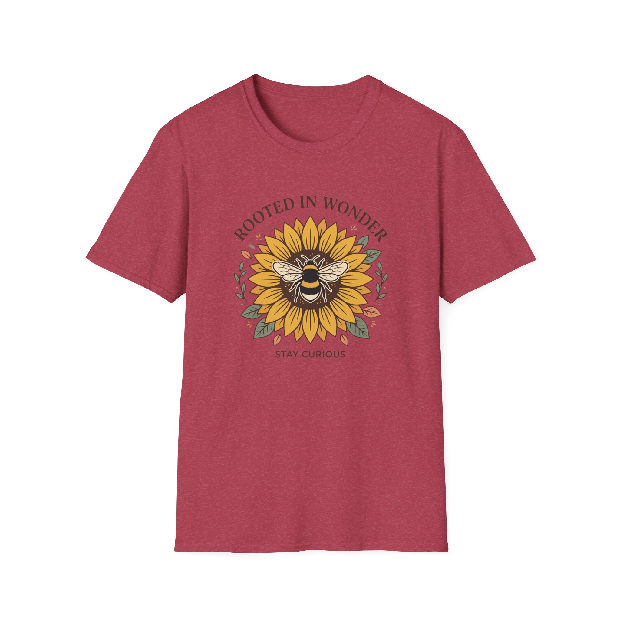 Sunflower Bee T-Shirt — "Rooted in Wonder" Botanical Graphic Tee