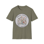T-Shirt — "Small Wings Big Impact" Floral Graphic Tee