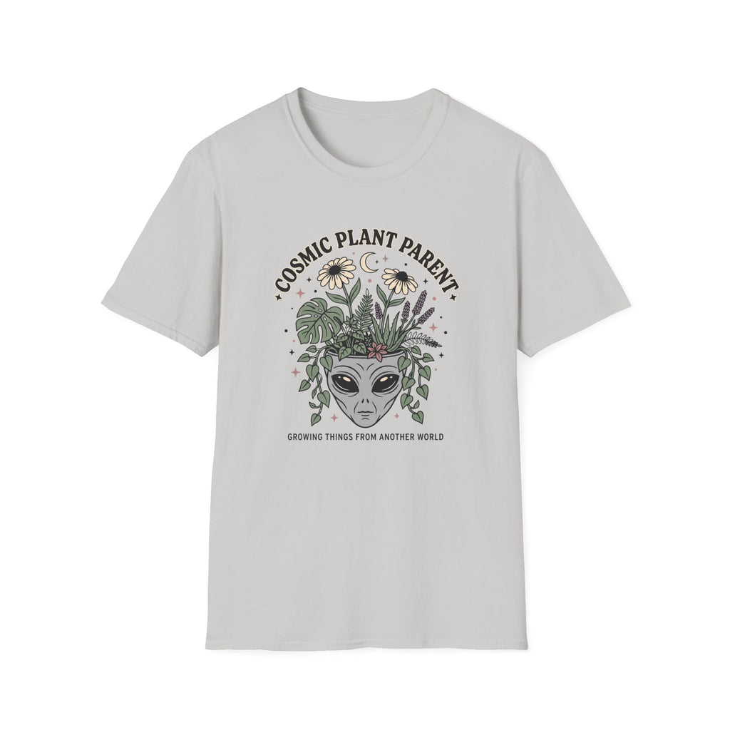 Cosmic Plant Parent T-Shirt Whimsical Alien & Botanical Graphic