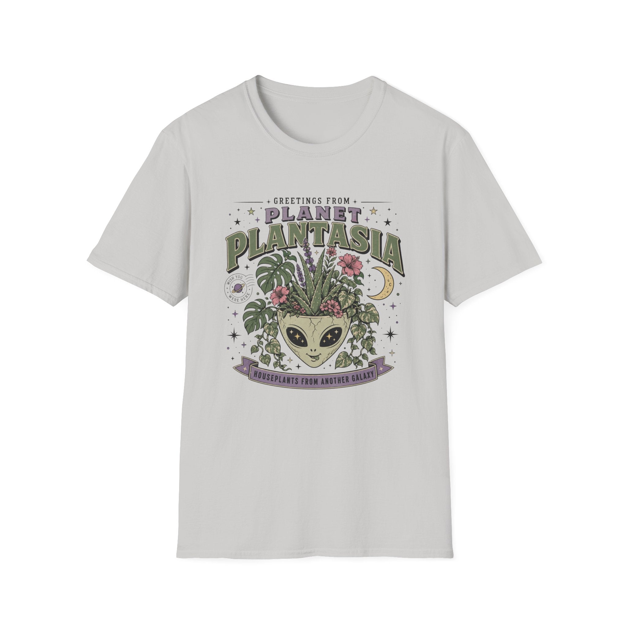 Planet Plantasia T-Shirt "Greetings from Planet Plantasia" Botanical Alien Graphic Tee