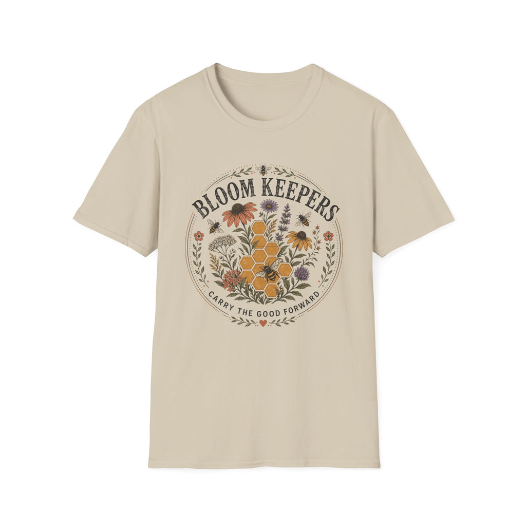 Bloom Keepers T-Shirt Floral Bee & Honeycomb Garden Tee