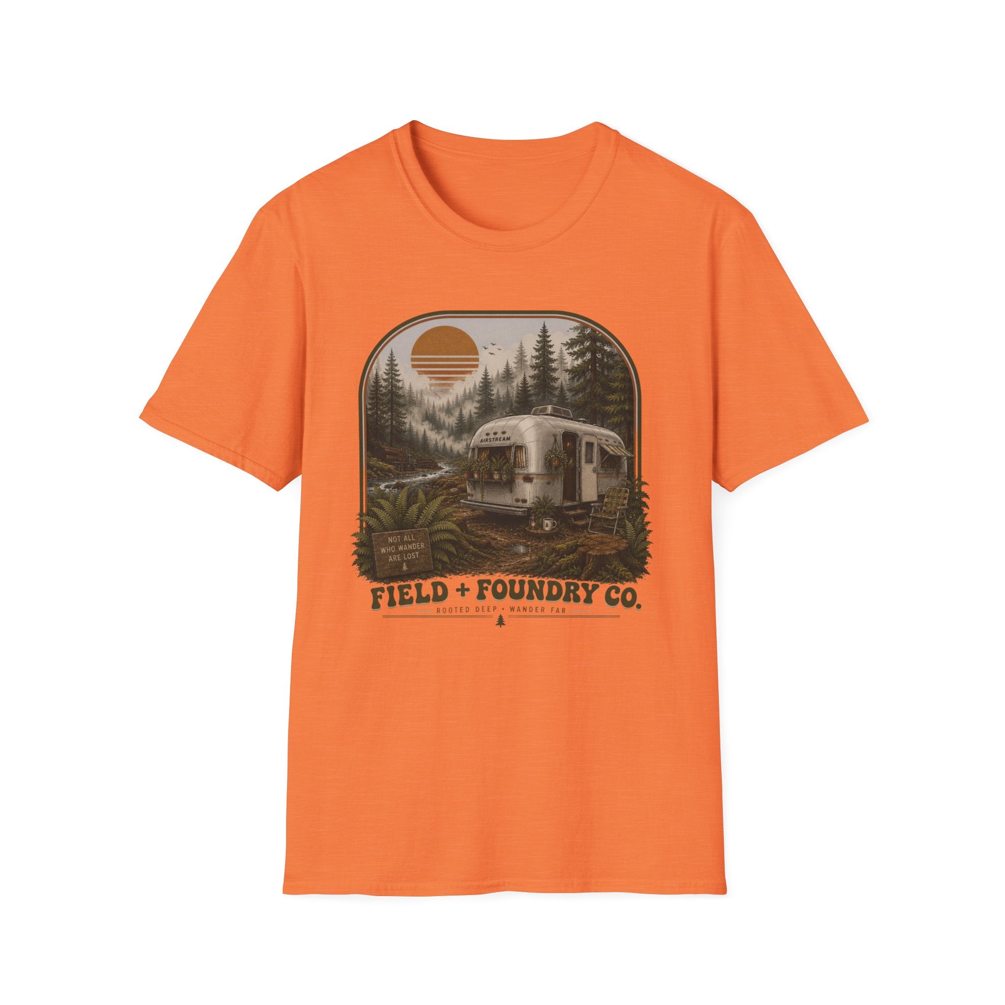Forest Airstream T-Shirt Retro Sunset