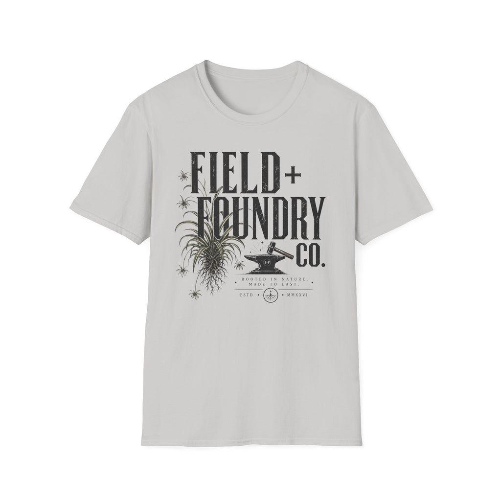 Field + Foundry Co. Vintage Logo T-Shirt Rustic Botanical Graphic Tee