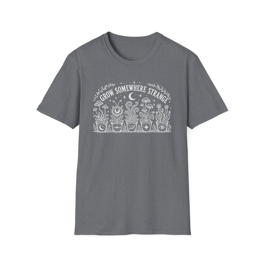 T-Shirt "Grow Somewhere Strange" Botanical Moon Garden Tee