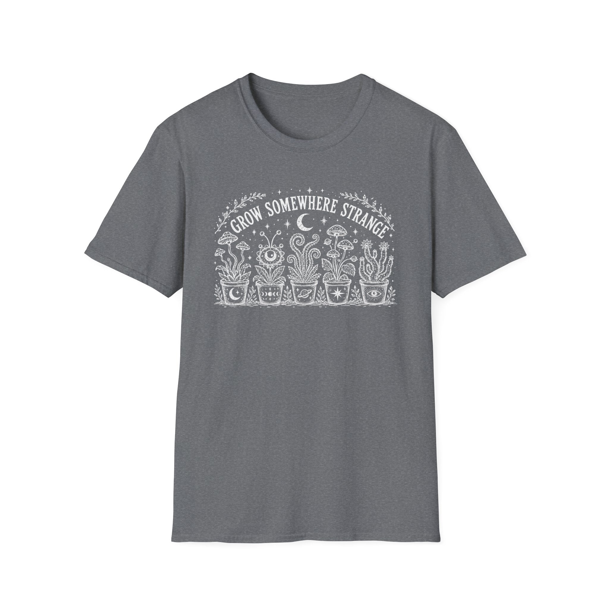 T-Shirt "Grow Somewhere Strange" Botanical Moon Garden Tee