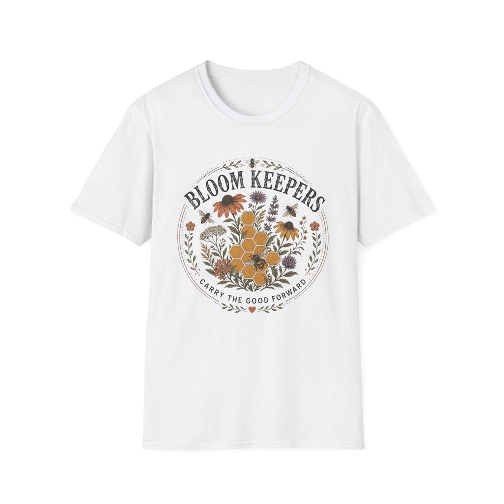 Bloom Keepers T-Shirt Floral Bee & Honeycomb Garden Tee