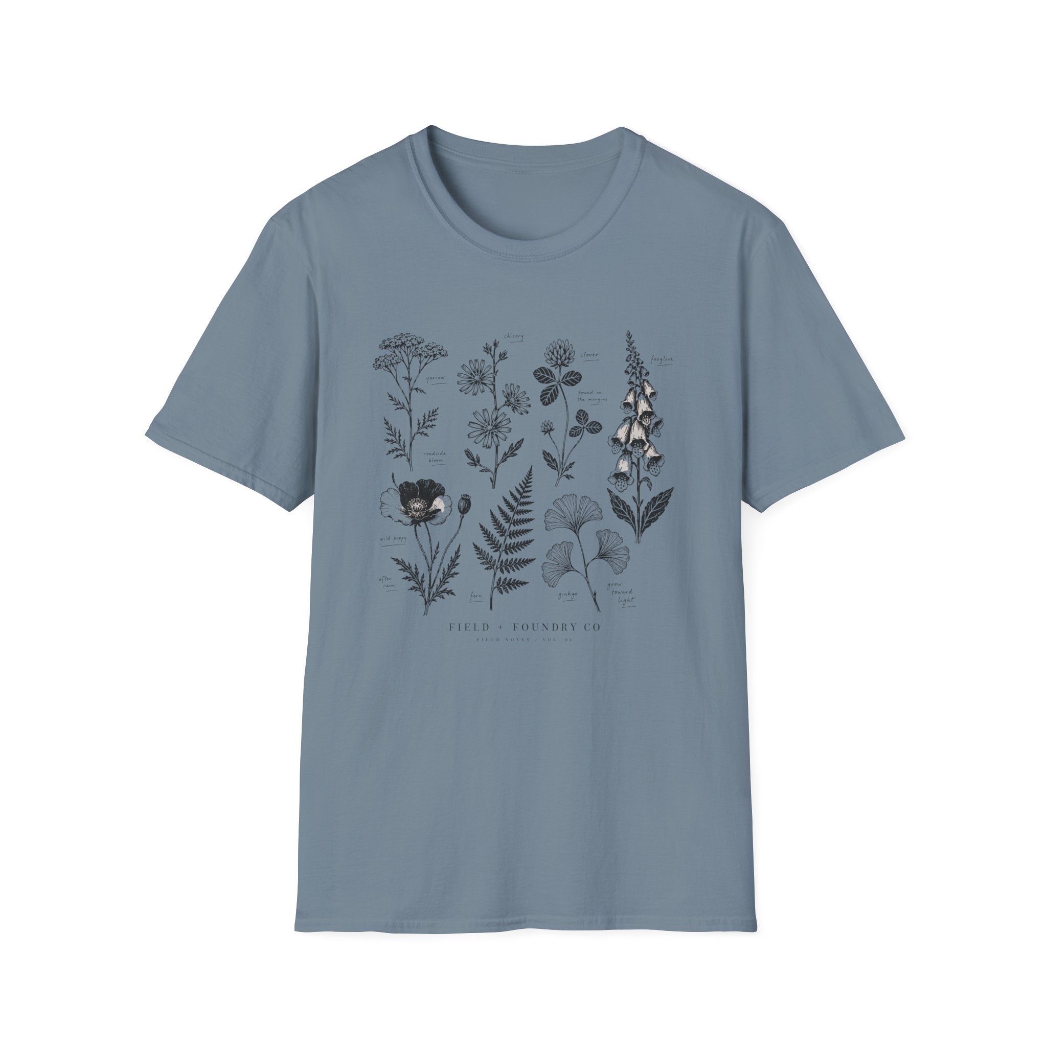 Botanical Sketch Wildflower Floral Illustration T-Shirt