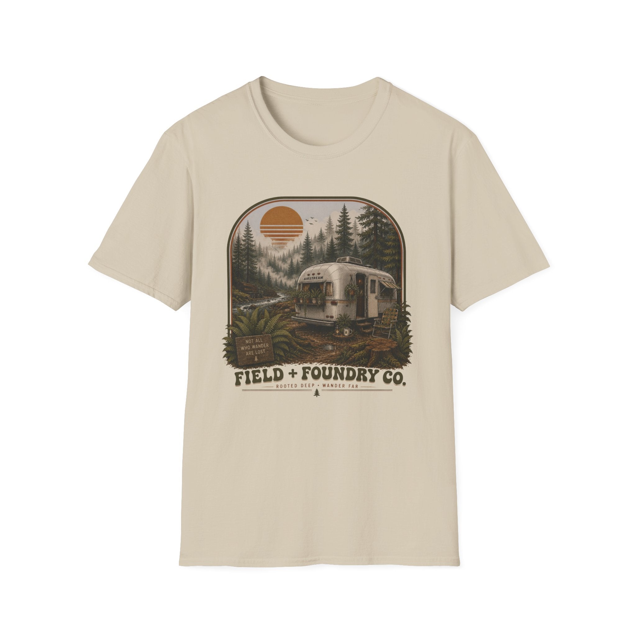 Forest Airstream T-Shirt Retro Sunset