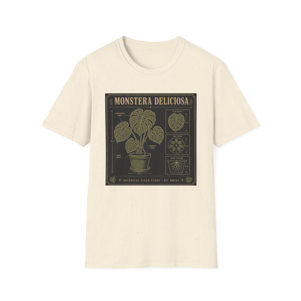 Monstera Deliciosa Plant T-Shirt — Vintage Botanical Illustration Tee